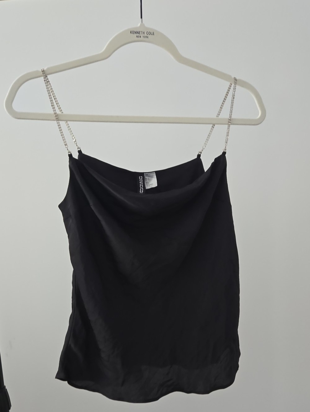 H&M Black Tank Top With Rhinestone Straps